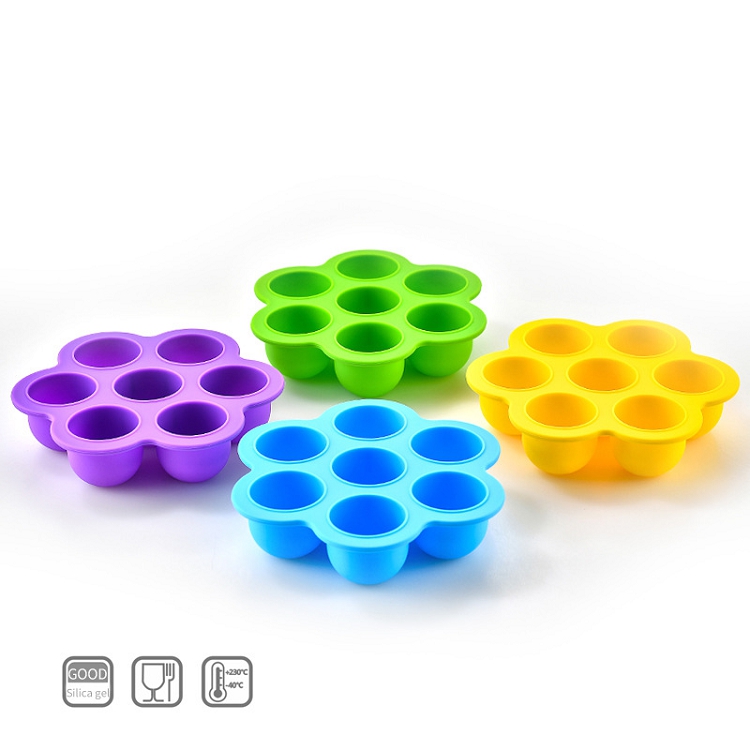 Silicone Popsicle Molds DIY Ice Pop with Sticks 7-Cavity Non-Stick Baby Food Grade Freezer Trays Storage Container
